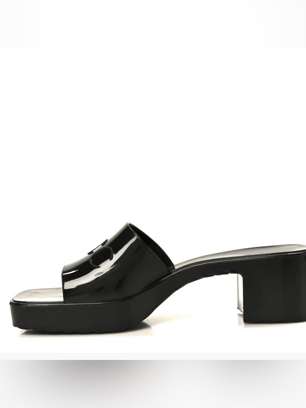 26 NIB Rubber Gucci Logo Womens Platform 20/60mm Slide Sandals